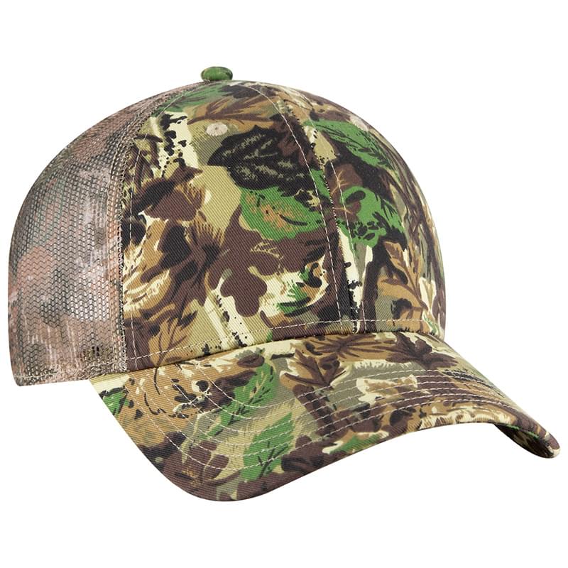 OTTO 6 Panel Low Profile Syle Camouflage Cotton Twill Mesh Back Cap