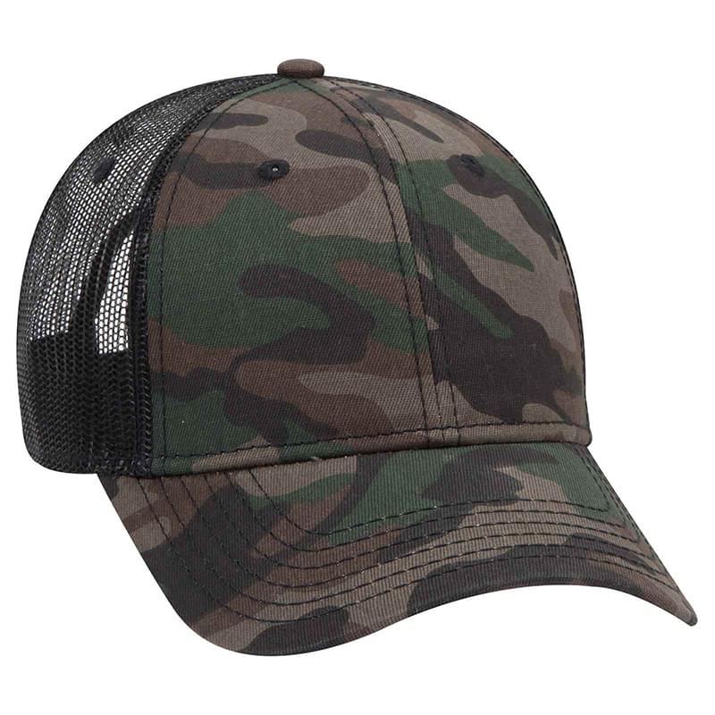 OTTO 6 Panel Low Profile Syle Camouflage Cotton Twill Mesh Back Cap