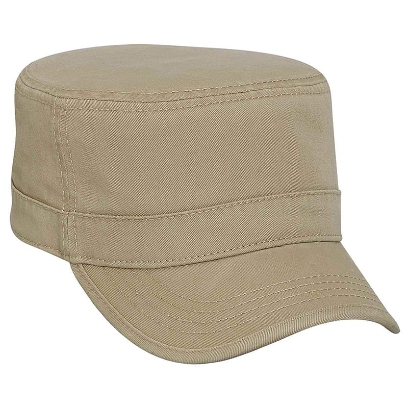 Otto Superior Garment Washed Cotton Twill With Binding Trim Visor Military Style Caps
