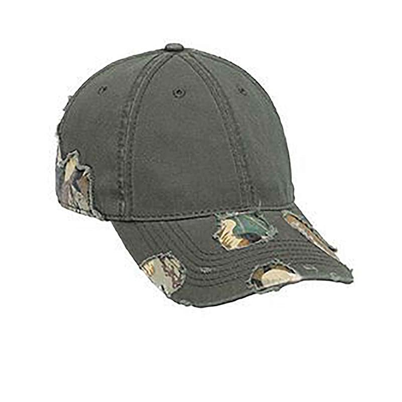Otto Camouflage Distressed Superior Garment Washed Cotton Twill Low Profile Style Caps