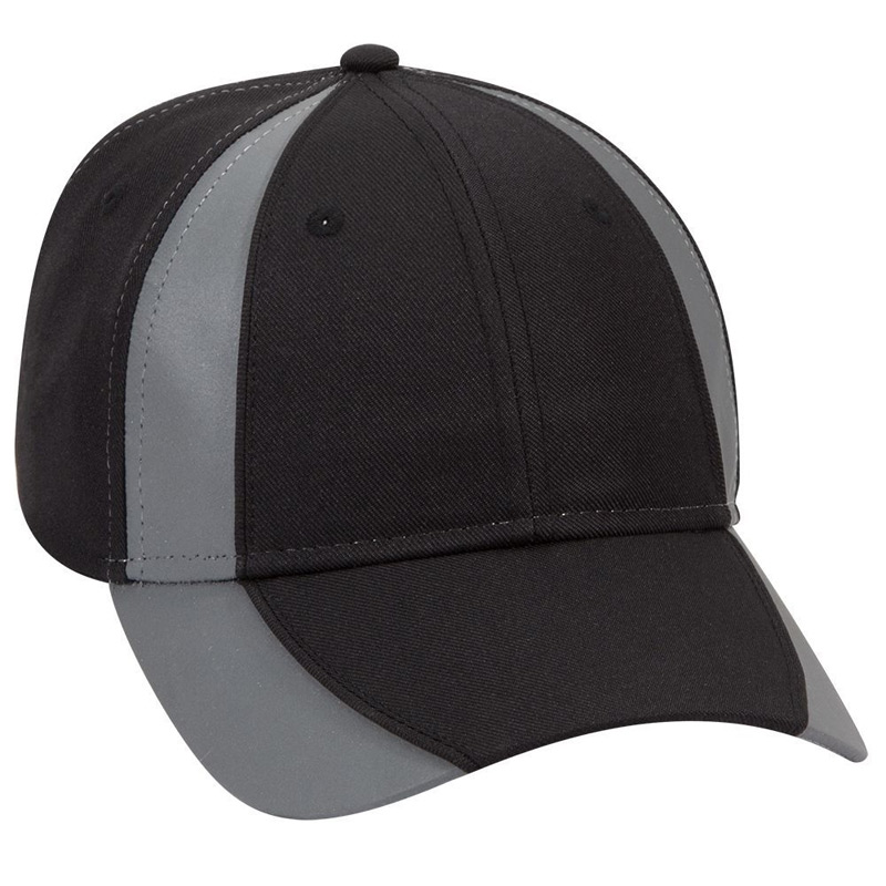 Otto Reflective Piping Design Neon Deluxe Polyester Twill Low Profile Style Caps