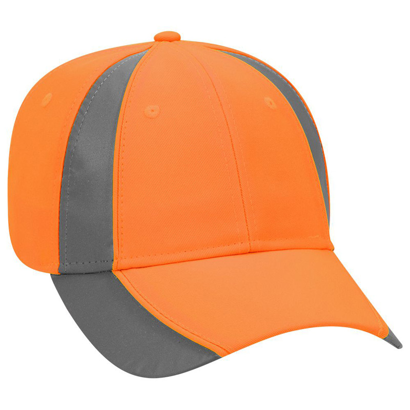Otto Reflective Piping Design Neon Deluxe Polyester Twill Low Profile Style Caps