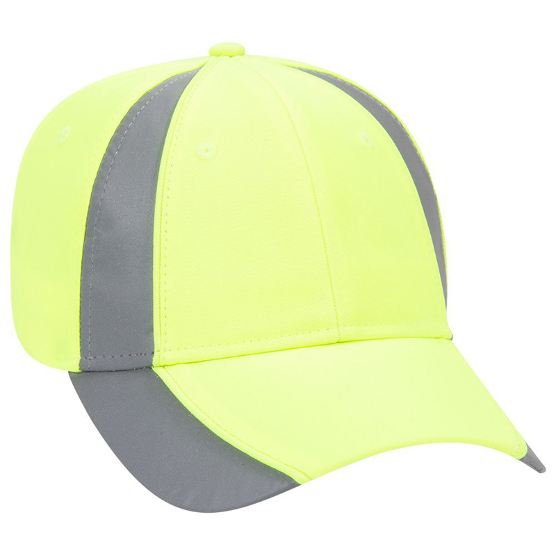 Otto Reflective Piping Design Neon Deluxe Polyester Twill Low Profile Style Caps