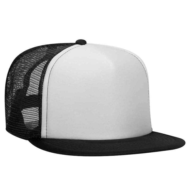 Otto Polyester Foam Front Flat Visor High Crown Golf Style Mesh Back Caps
