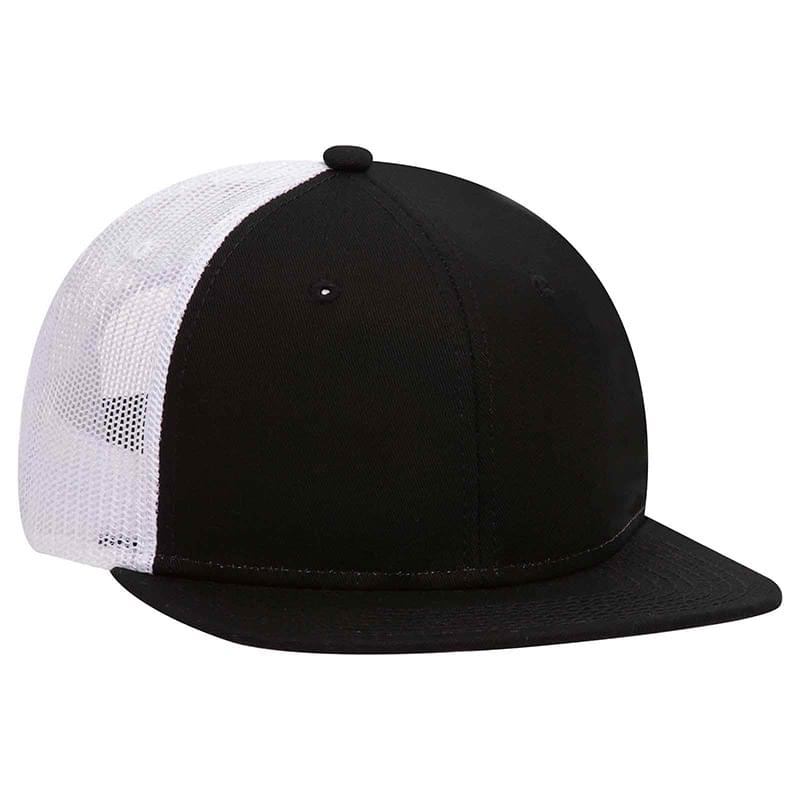 Otto Superior Cotton Twill Flat Visor Pro Style Mesh Back Snapback Caps