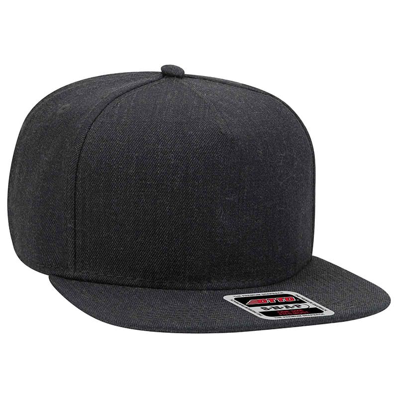 OTTO Wool Blend Twill Square Flat Visor OTTO SNAP" Five Panel Pro Style Snapback Hat"