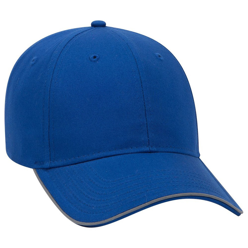 OTTO 6 Panel Low Profil Reflective Piping Design Cotton Twill Cap
