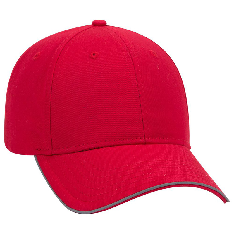 OTTO 6 Panel Low Profil Reflective Piping Design Cotton Twill Cap