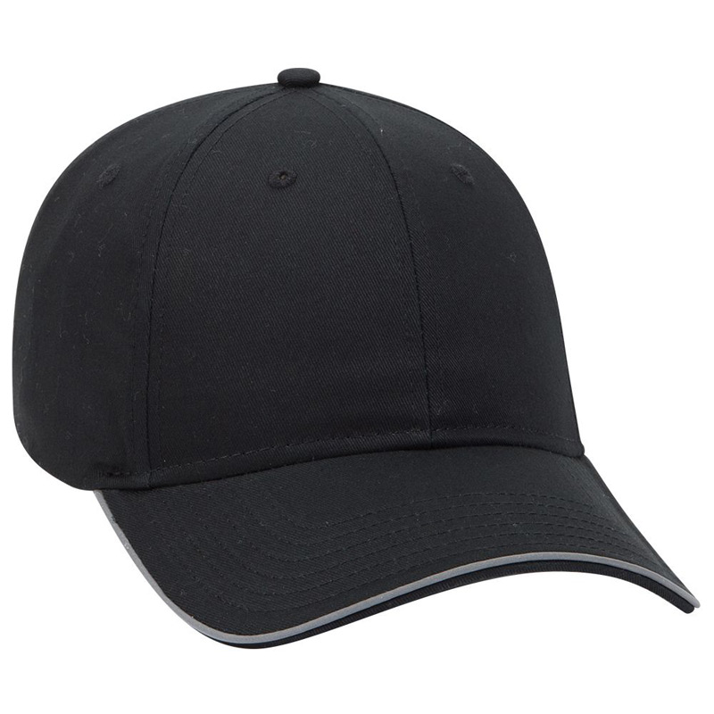 OTTO 6 Panel Low Profil Reflective Piping Design Cotton Twill Cap