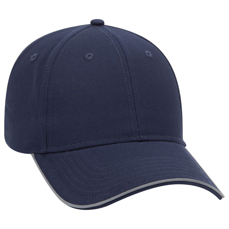 OTTO 6 Panel Low Profil Reflective Piping Design Cotton Twill Cap