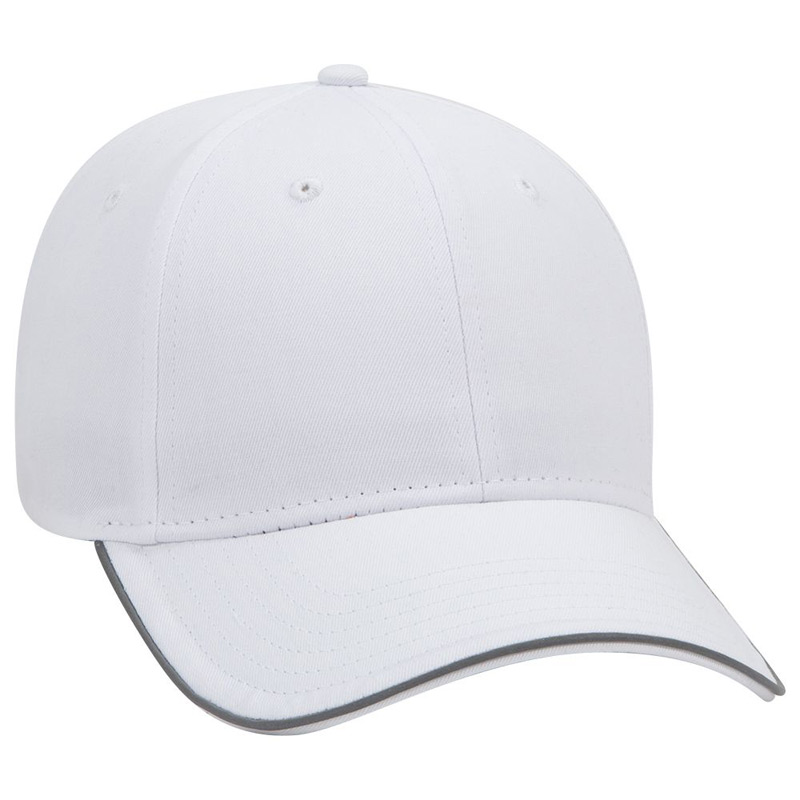 OTTO 6 Panel Low Profil Reflective Piping Design Cotton Twill Cap