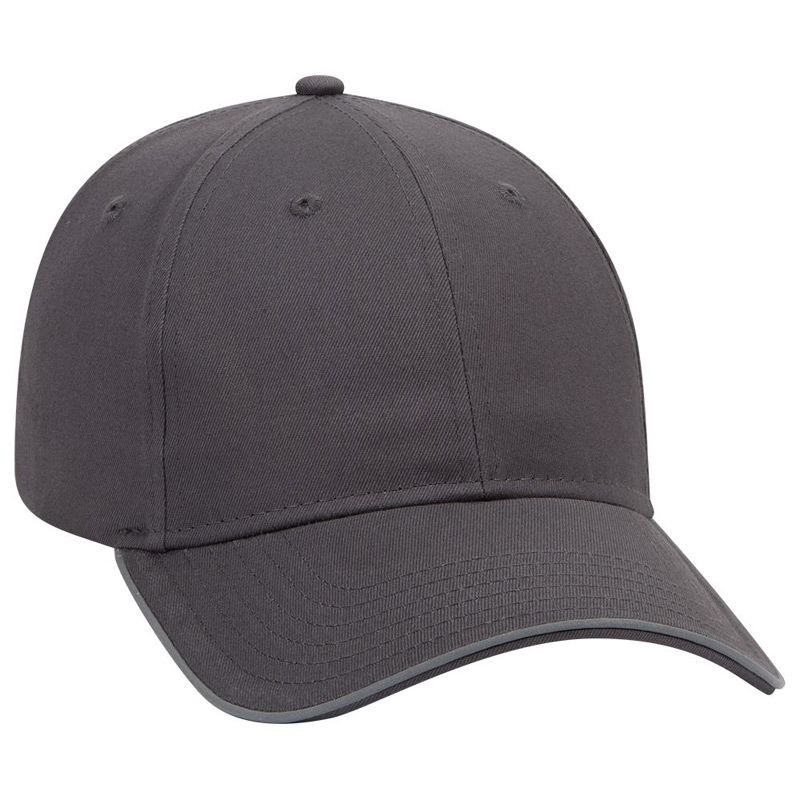 OTTO 6 Panel Low Profil Reflective Piping Design Cotton Twill Cap