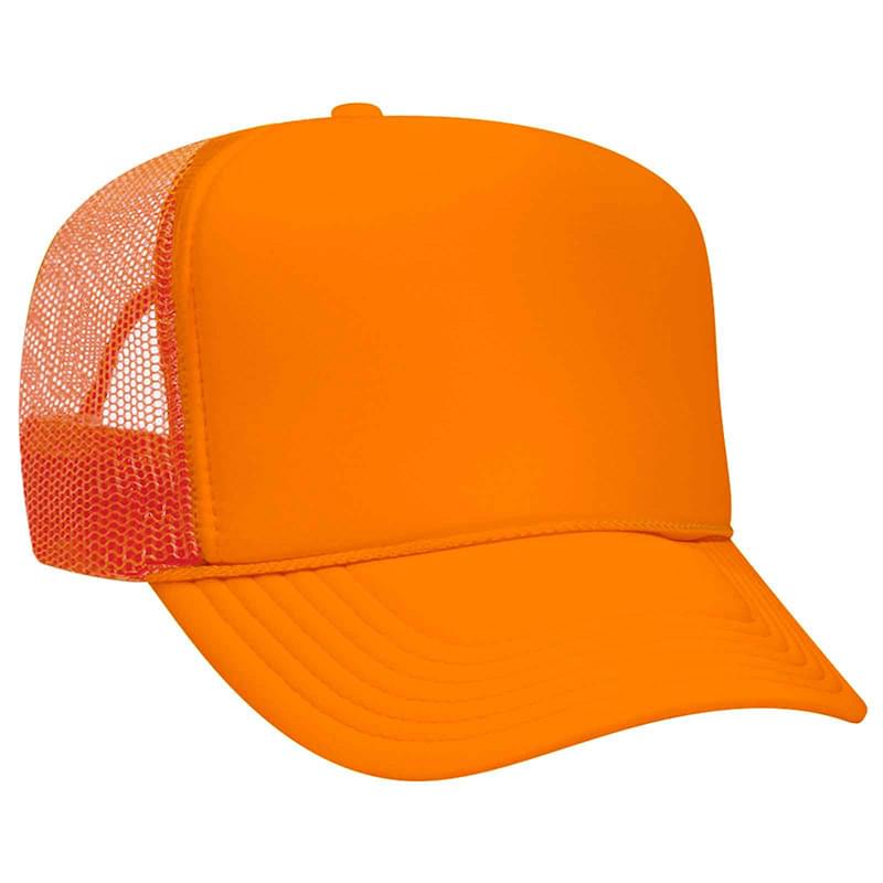 Otto Neon Polyester Foam Front Golf Style Mesh Back Caps