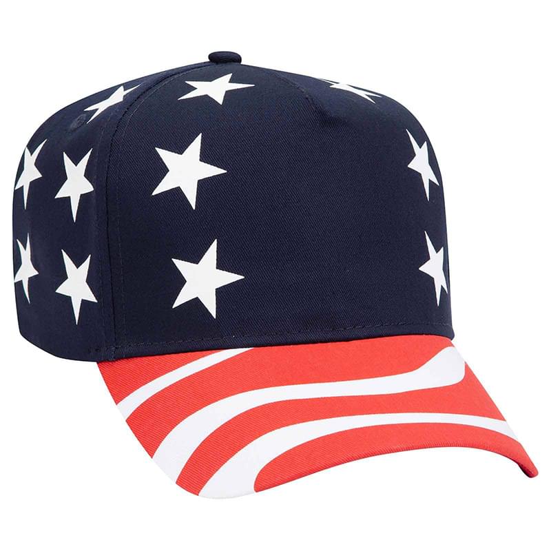 Otto United States Flag Pattern Cotton Twill Low Crown Golf Style Caps