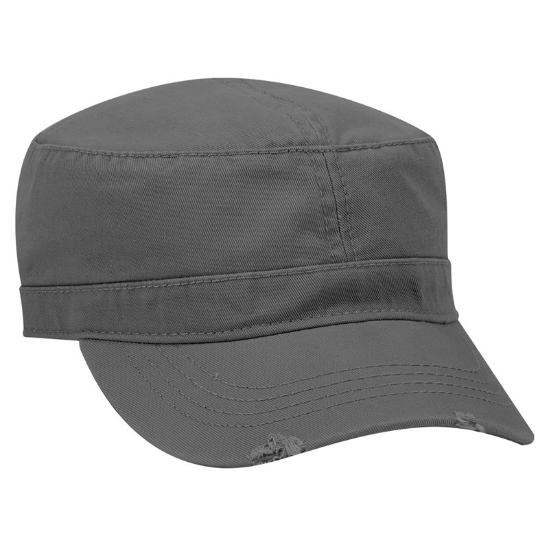 OTTO Garment Washed Superior Cotton Twill Distressed Visor Military Cap