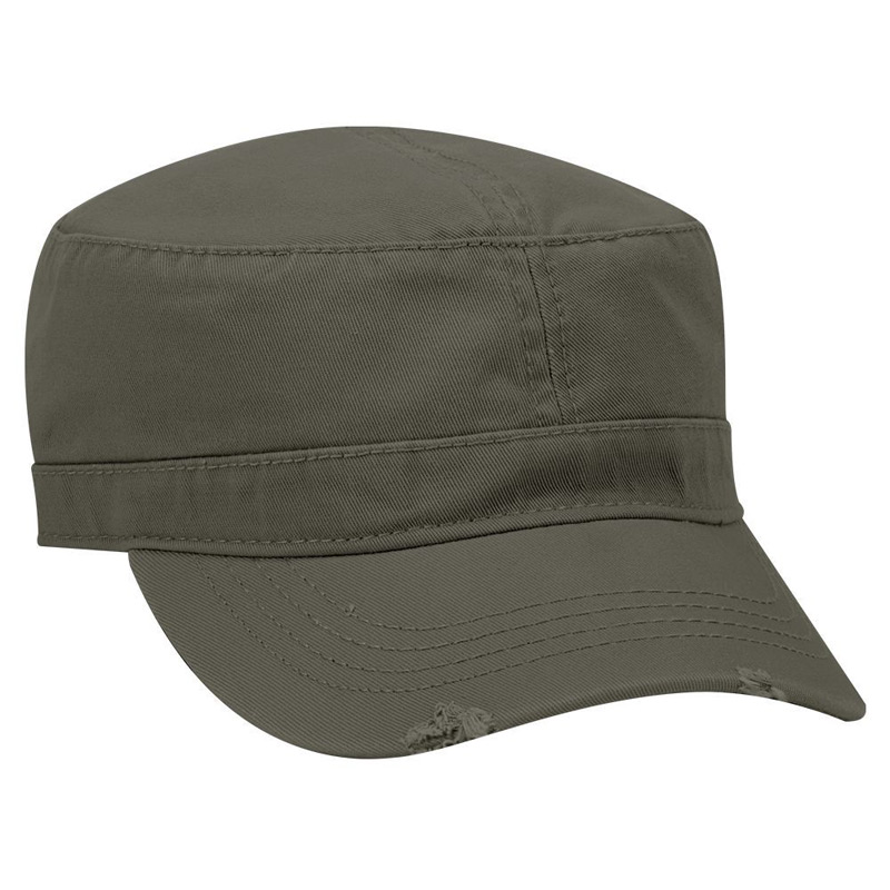 OTTO Garment Washed Superior Cotton Twill Distressed Visor Military Cap