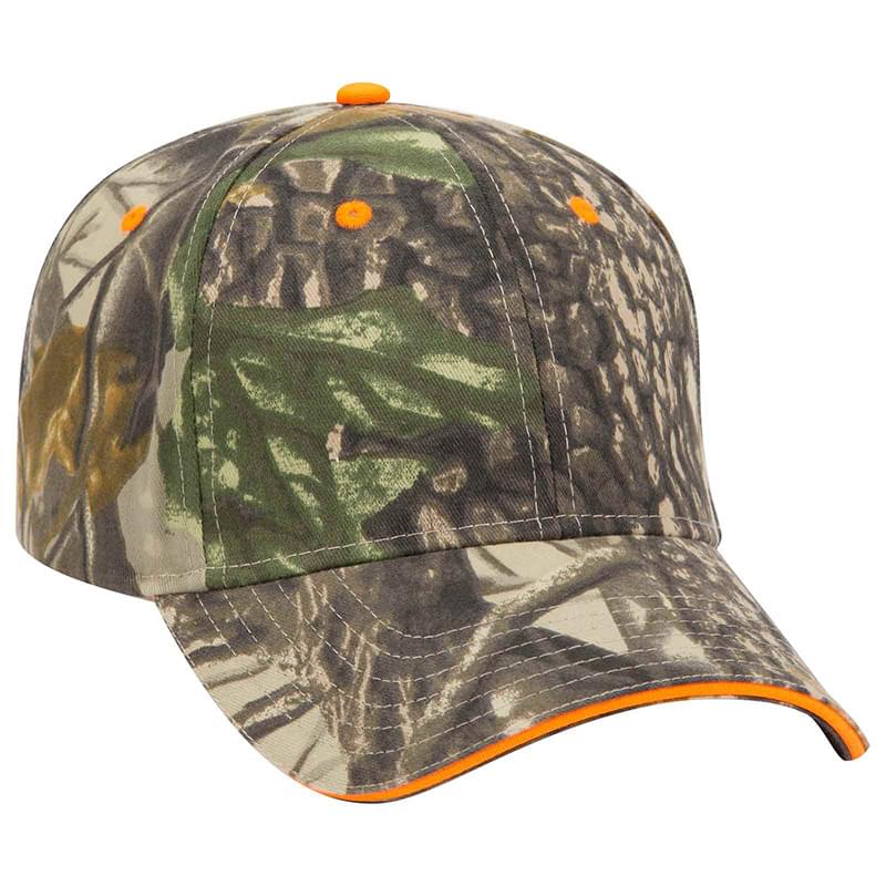 Otto Camouflage Brushed Cotton Twill Sandwich Visor Low Profile Style Caps