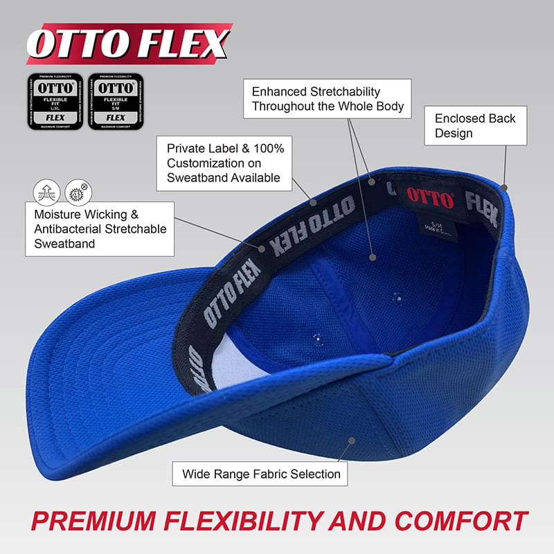 OTTO Otto Flex Stretchable Polyester Pro Mesh Low Profile Baseball Cap (S/M) (L/XL)