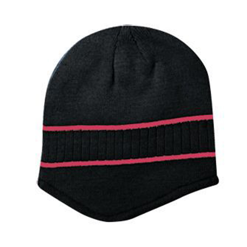 Otto Acrylic Knit Beanie With Stripes