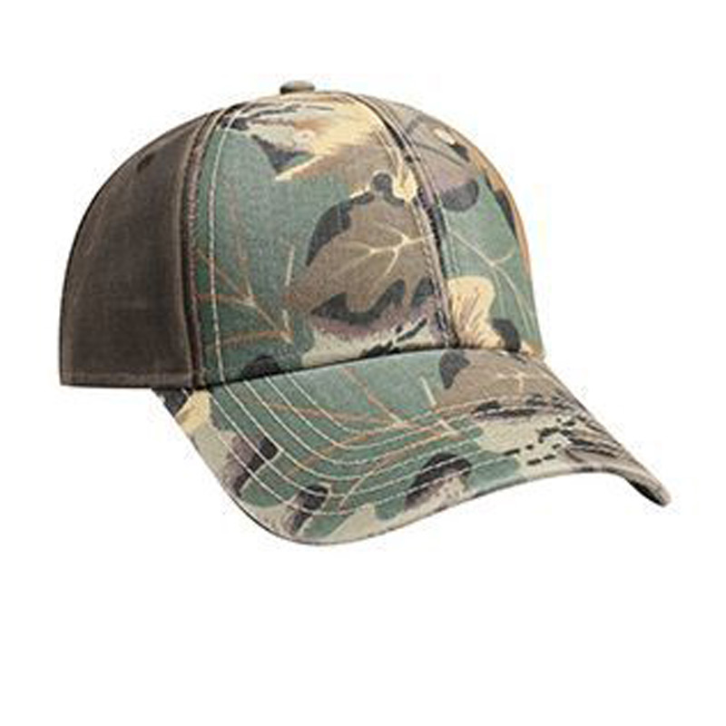 Otto Camouflage Garment Washed Cotton Twill Heavy Washed Wax Coated Back Low Profile Style Caps