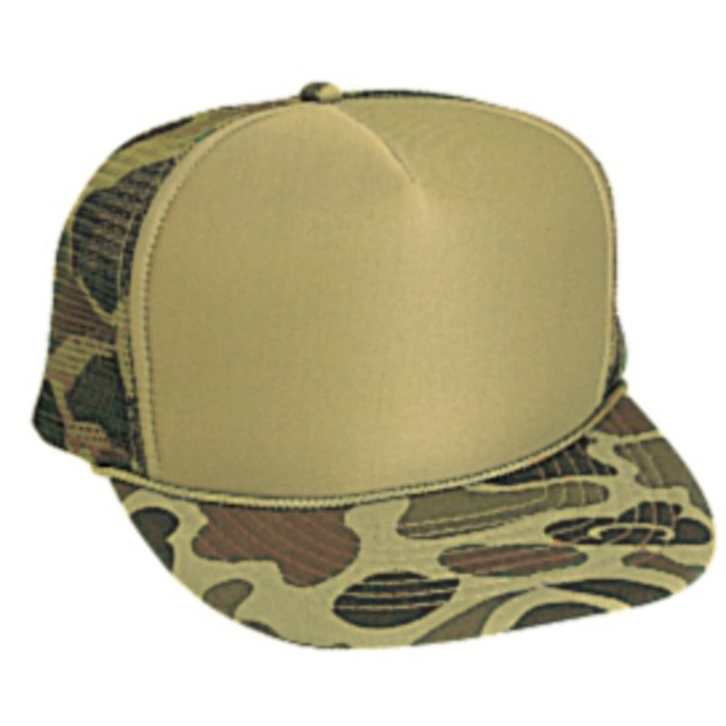 Otto Camouflage Polyester Foam Front High Crown Golf Style Mesh Back Caps