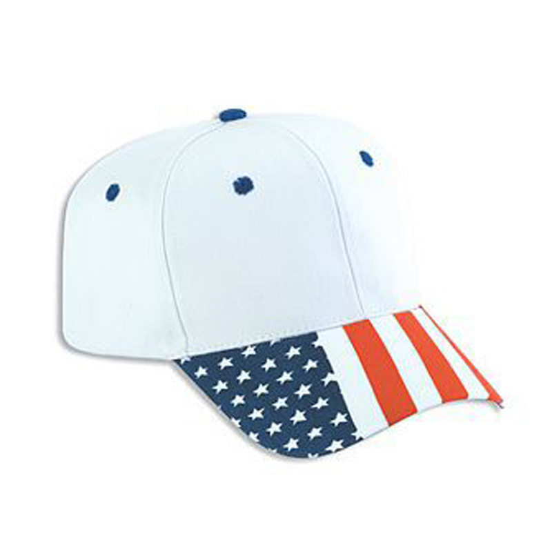 Otto United States Flag Visor Cotton Twill Pro Style Caps