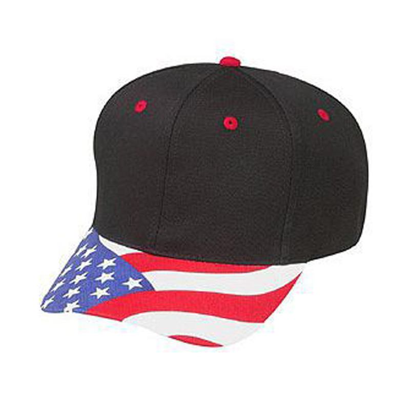 Otto United States Flag Visor Cotton Twill Pro Style Caps