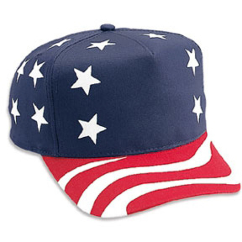 Otto United States Flag Pattern Cotton Twill Low Crown Golf Style Caps