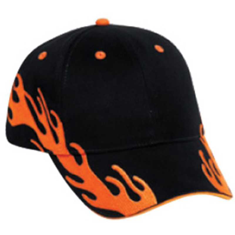 Otto Flame Pattern Brushed Cotton Twill Sandwich Visor Low Profile Style Caps