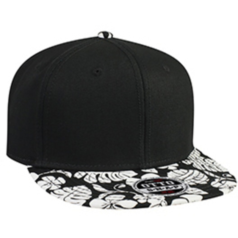 Otto Superior Cotton Twill With Hawaiian Pattern Flat Visor Pro Style Snapback Caps