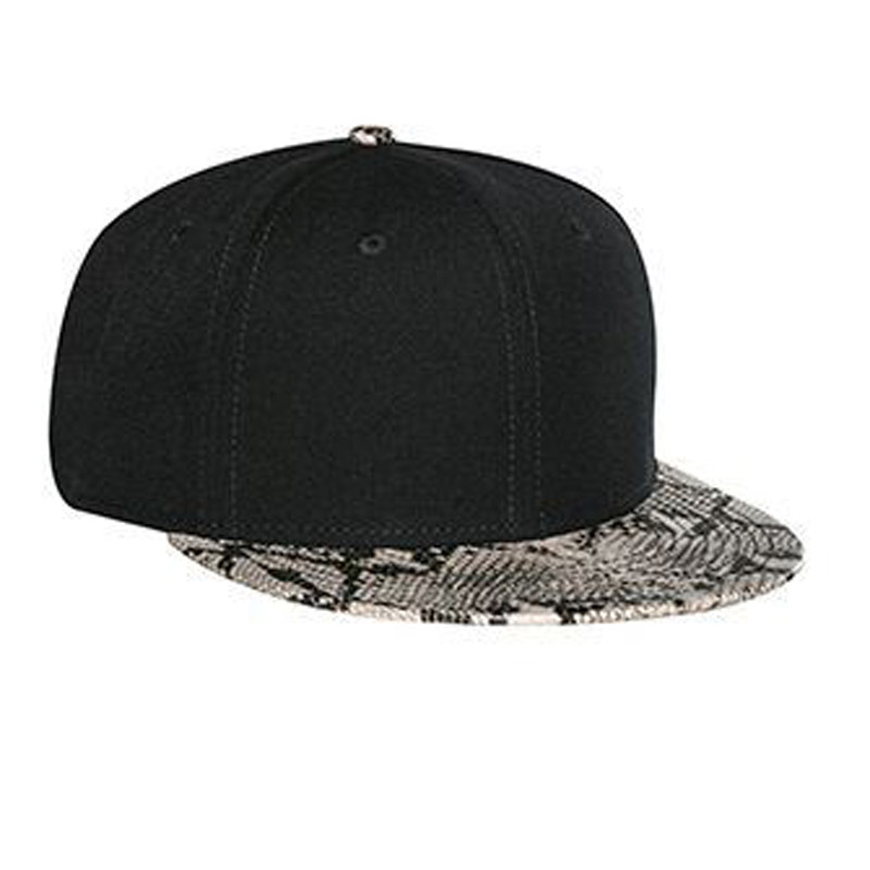 Otto Wool Blend Snakeskin Flat Visor Pro Style Snapback Caps