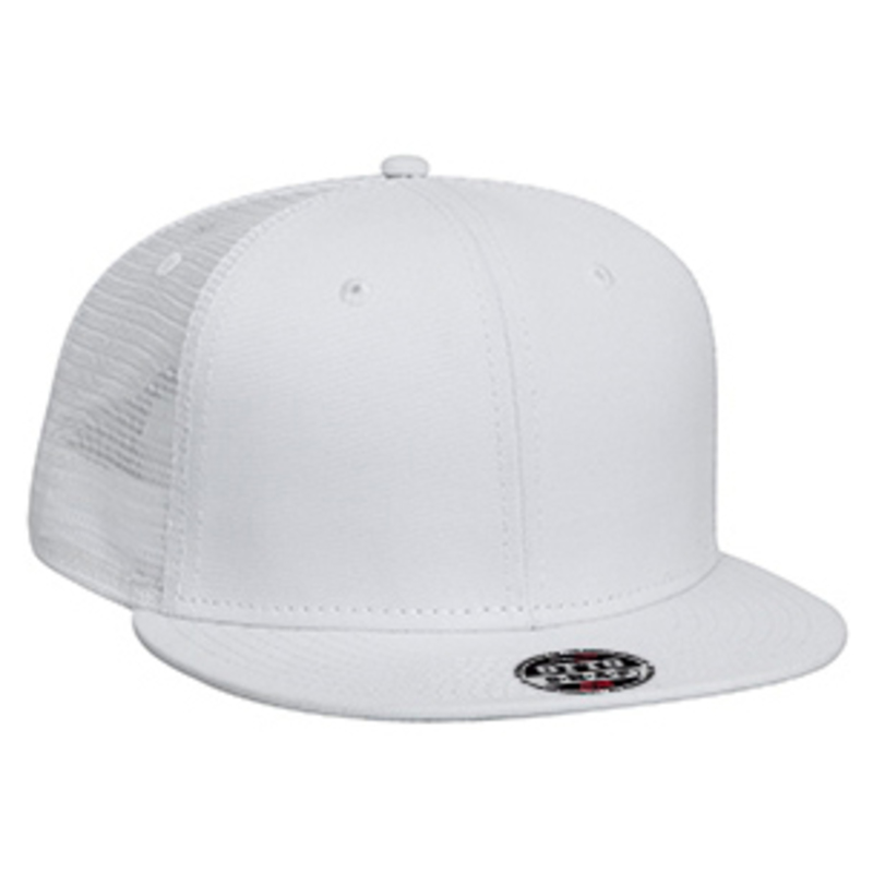 Otto Superior Cotton Twill Flat Visor Pro Style Mesh Back Snapback Caps