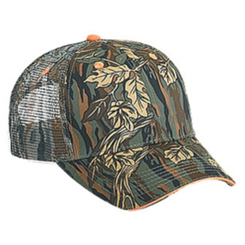 Otto Camouflage Cotton Twill Sandwich Visor Low Profile Style Mesh Back Caps