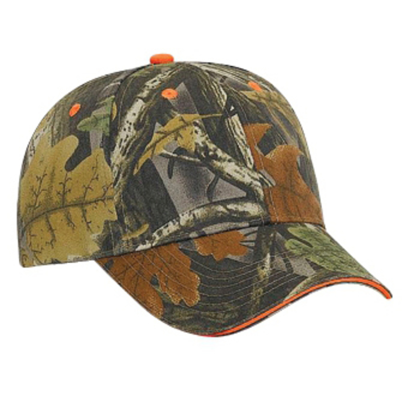 Otto Camouflage Brushed Cotton Twill Sandwich Visor Low Profile Style Caps