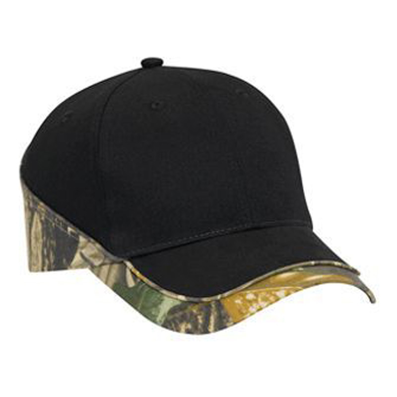 Otto Camouflage Piping Design Brushed Cotton Twill Low Profile Style Caps