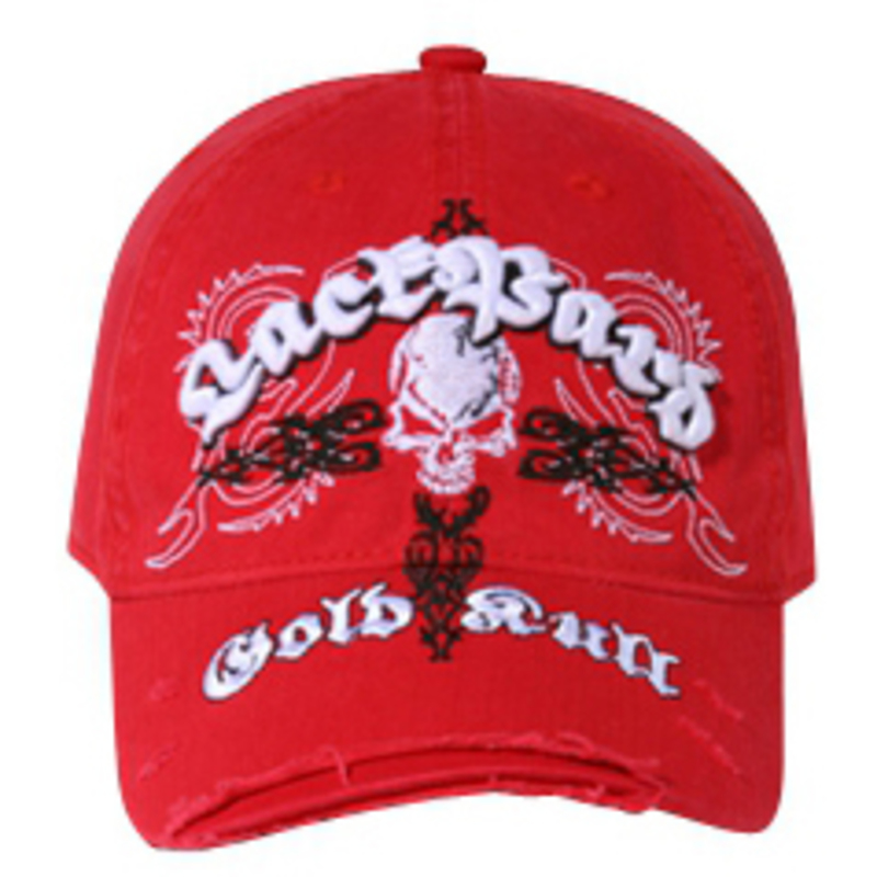 Otto 3D Lackpard Embroidered Skull Distressed Visor Caps