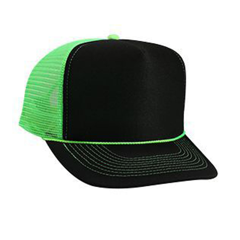 Otto Neon Polyester Foam Front High Crown Golf Style Mesh Back Caps