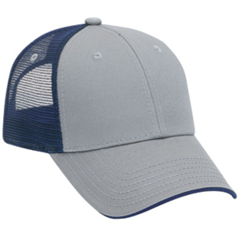 Otto Superior Cotton Twill Flipped Edge Visor Low Profile Style Mesh Back Caps