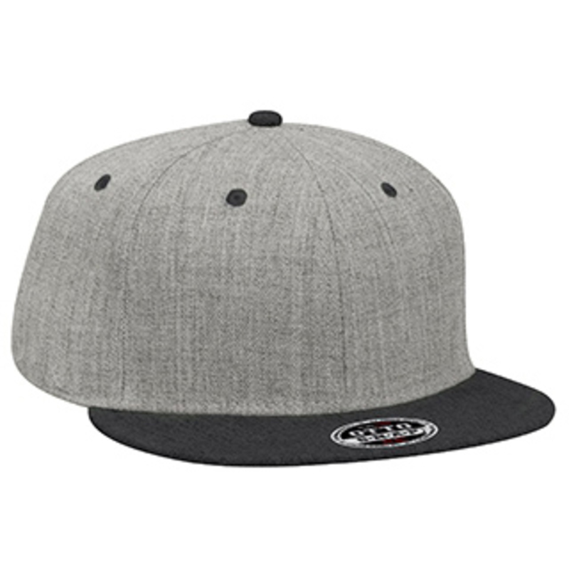 Otto Heather Wool Blend Flat Visor Pro Style Snapback Caps