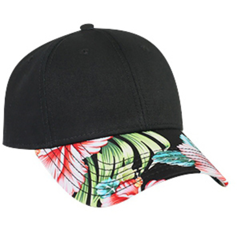 Otto Superior Cotton Twill With Hawaiian Pattern Visor Low Profile Style Caps