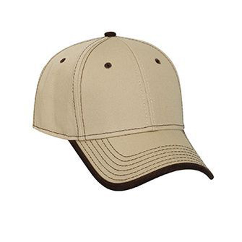 Otto Superior Cotton Twill Trim Edge Visor Contrast Stitching Low Profile Style Caps