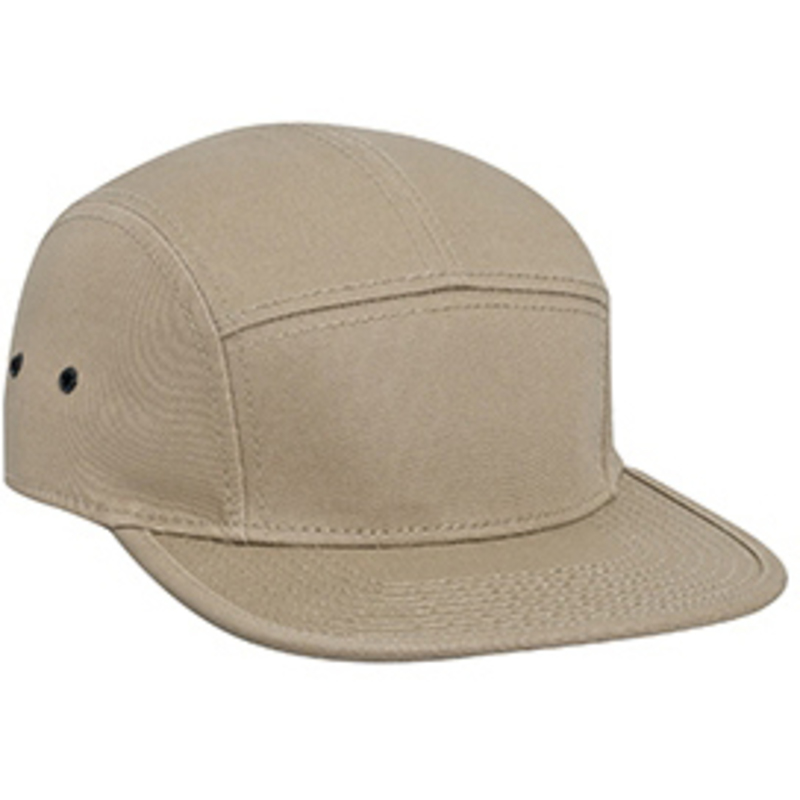 Otto Superior Cotton Twill Square Flat Visor With Binding Edge Five Panel Camper Style Caps