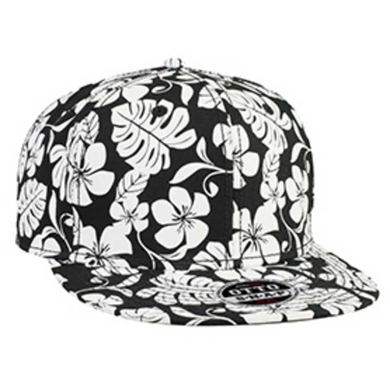 Otto Superior Cotton Twill Hawaiian Pattern Flat Visor Pro Style Snapback Caps