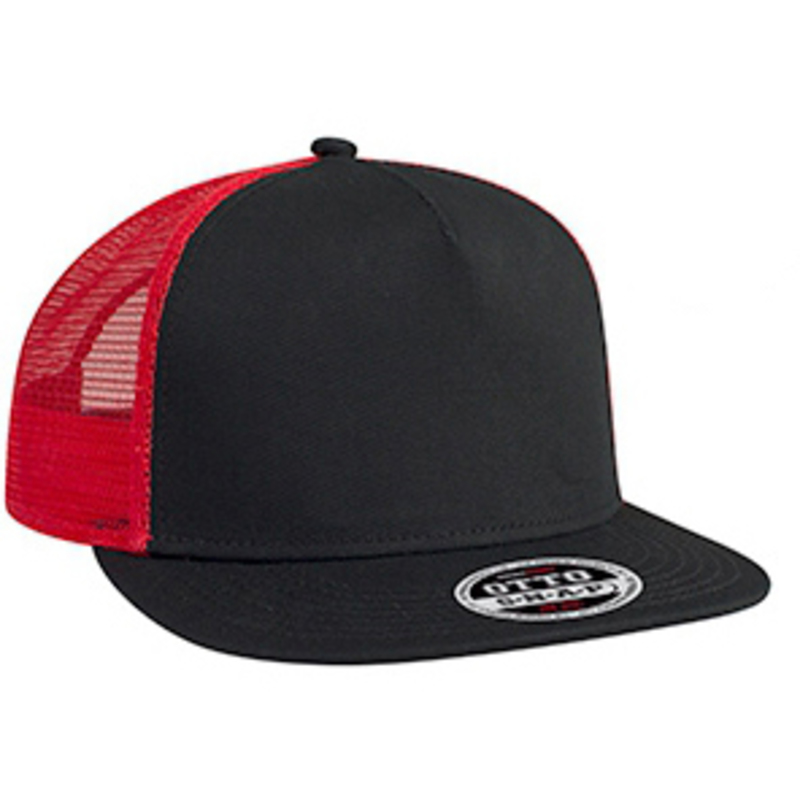 Otto Superior Cotton Twill Flat Visor Pro Style Mesh Back Snapback Caps