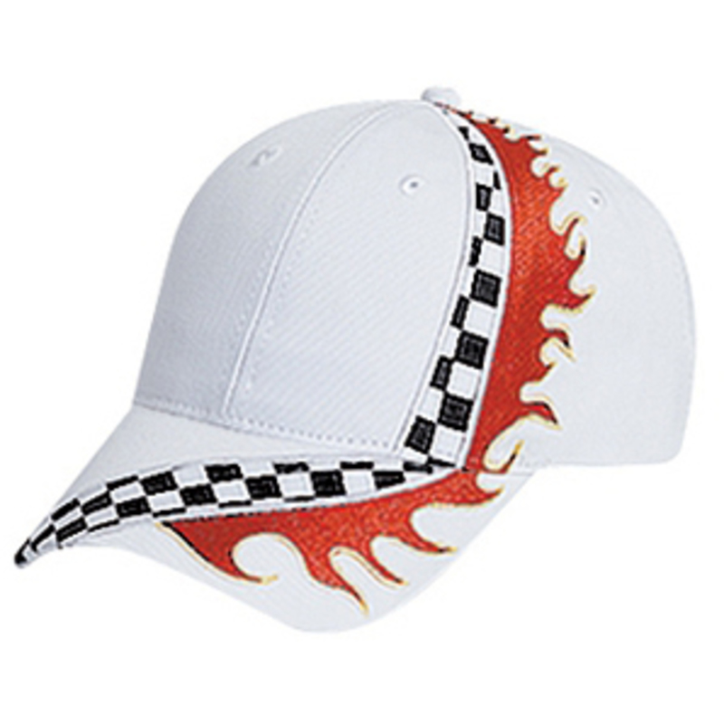 Otto Racing Flame Pattern Cotton Twill Low Profile Style Caps