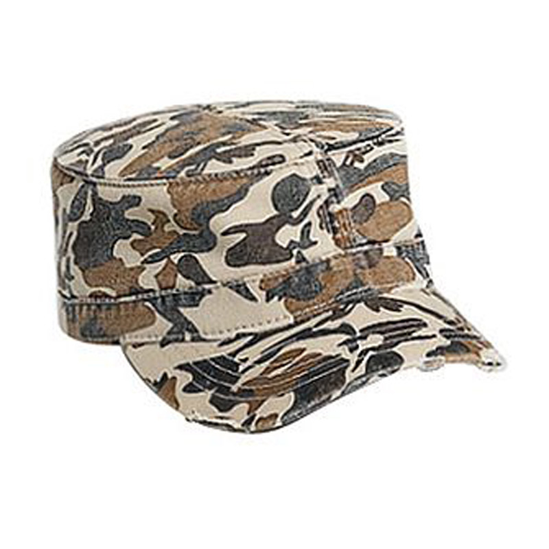 Otto Camouflage Superior Garment Washed Cotton Twill Distressed Visor Military Style Caps