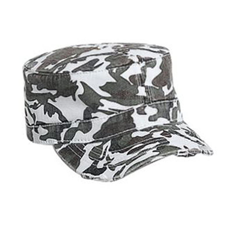 Otto Camouflage Superior Garment Washed Cotton Twill Distressed Visor Military Style Caps