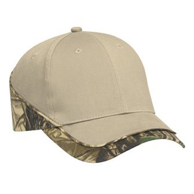 Otto Camouflage Piping Design Brushed Cotton Twill Low Profile Style Caps