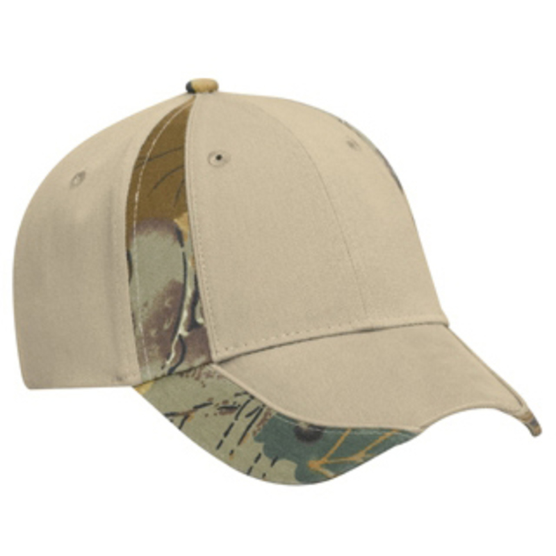 Otto Camouflage Piping Design Brushed Cotton Twill Low Profile Style Caps