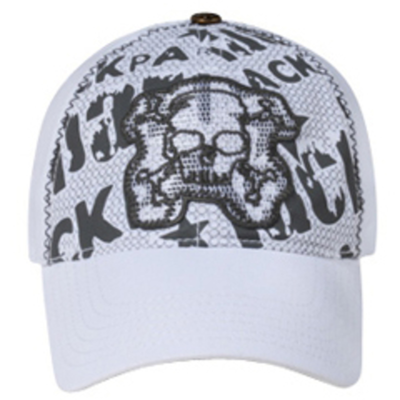 Otto Lackpard Flex Skull Mesh Embroidered Design Caps